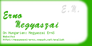 erno megyaszai business card