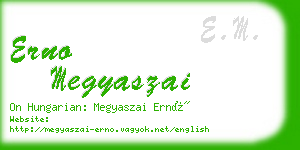 erno megyaszai business card